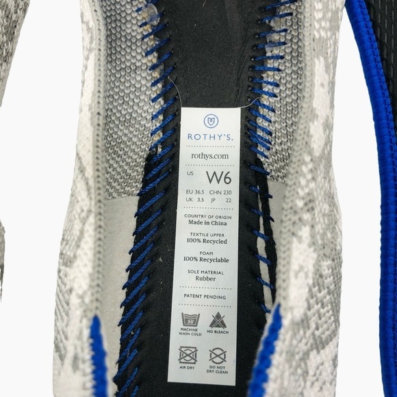 Rothy's The Loafer Ivory‎ Grey Snake Women’s Size 6 - Picture 10 of 10